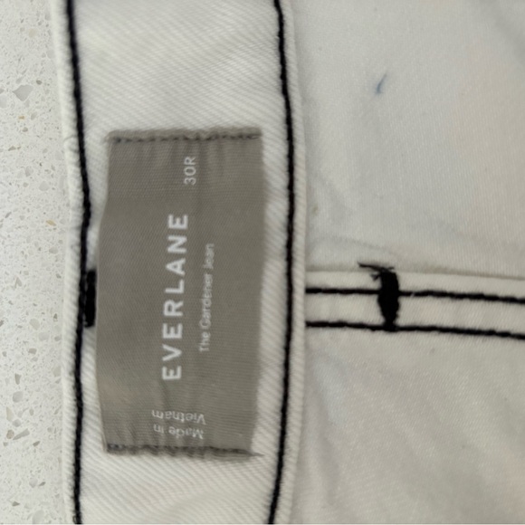 Everlane Gardener Jean Ecru with Black Stitching 30R - Picture 3 of 6